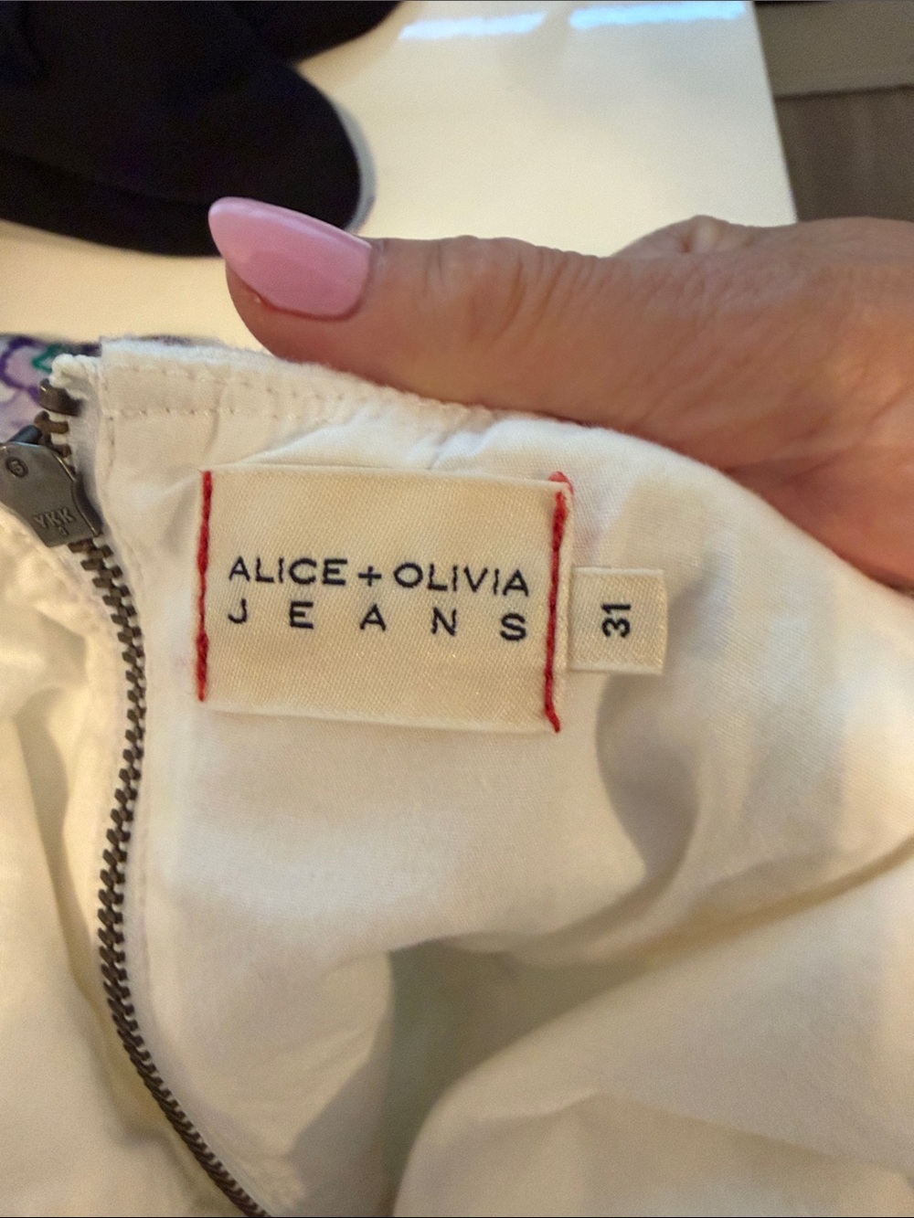 Alice + Olivia White Denim Wide-Leg Jumpsuit - Picture 7 of 7